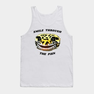 Leopard Gecko Smile Through the Pain Funny Pet Lizard Lover Tank Top